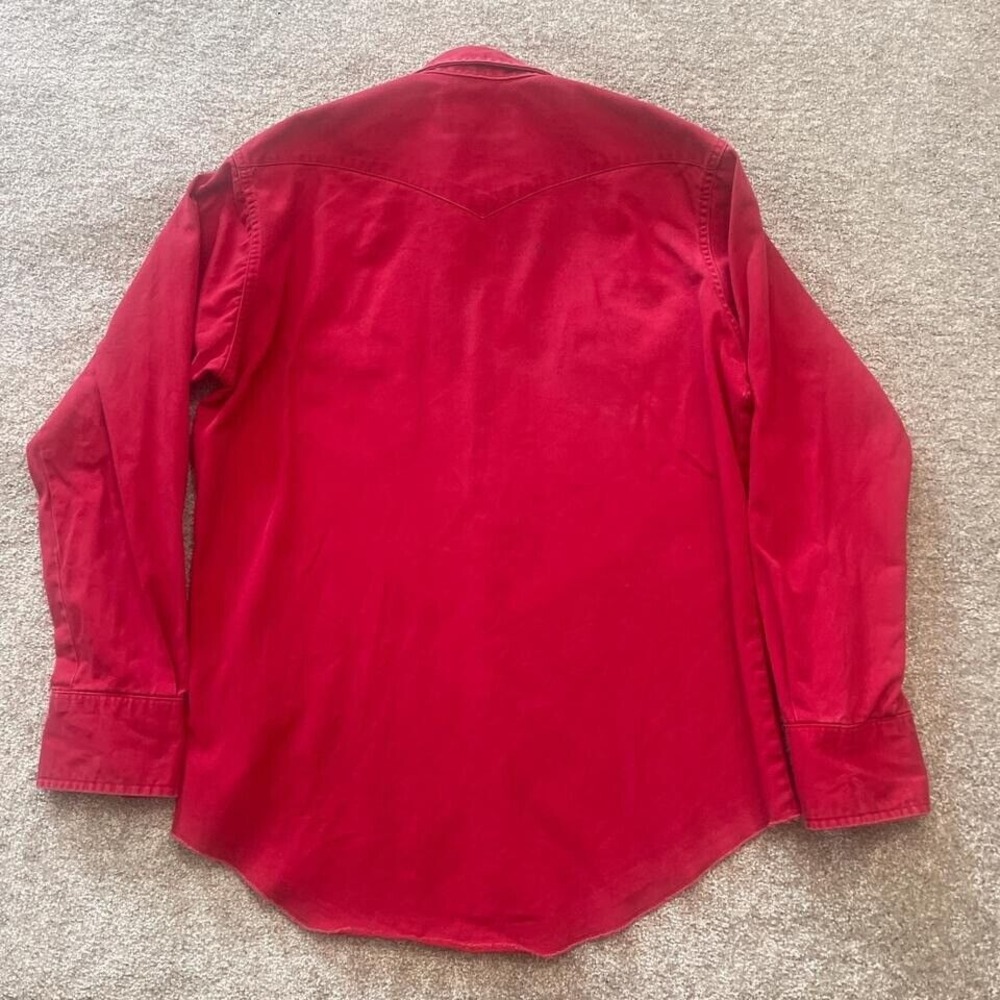 Vintage Red Wrangler X-Long Tails | Pearl  Snap Long Sleeve Made in the USA - Picture 6 of 7